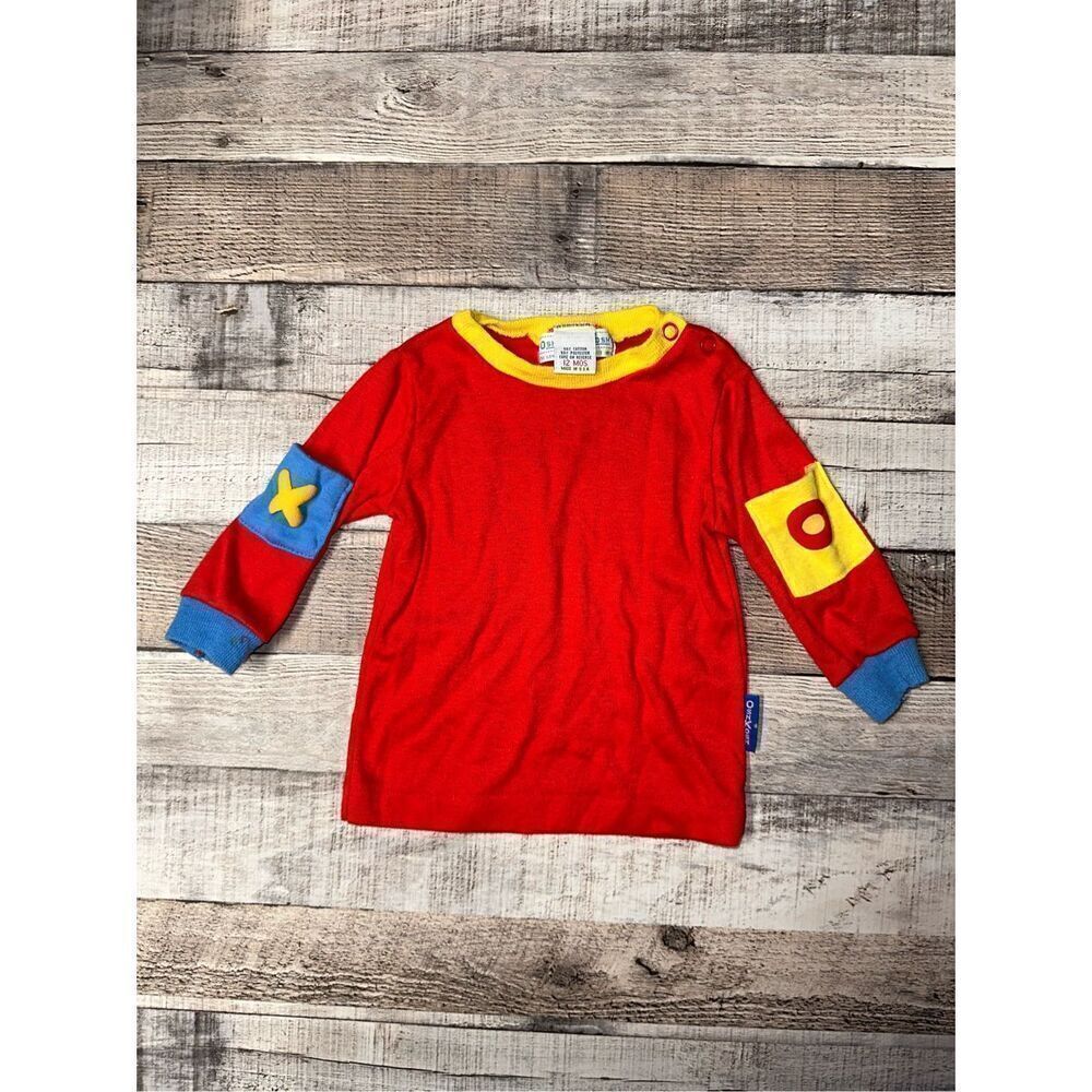 Vintage Oshkosh B’Gosh Baby Boy 12mo. Red Yellow Pullover Long Sleeve Tshirt